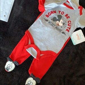 Disney Baby Mickey Onesie, Hat & Pants ❤️🖤🤍
